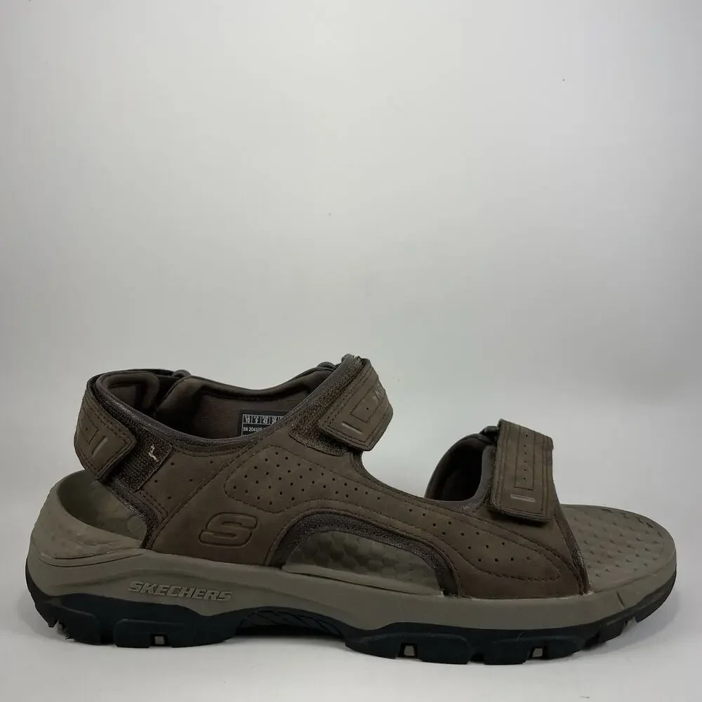 Skechers Tresmen Garo Sandals Mens Size 10 Brown Leather Active Hiking Strappy